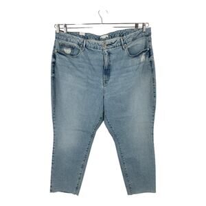 Good American Jeans Good Classic Raw Hem light blue plus size 24